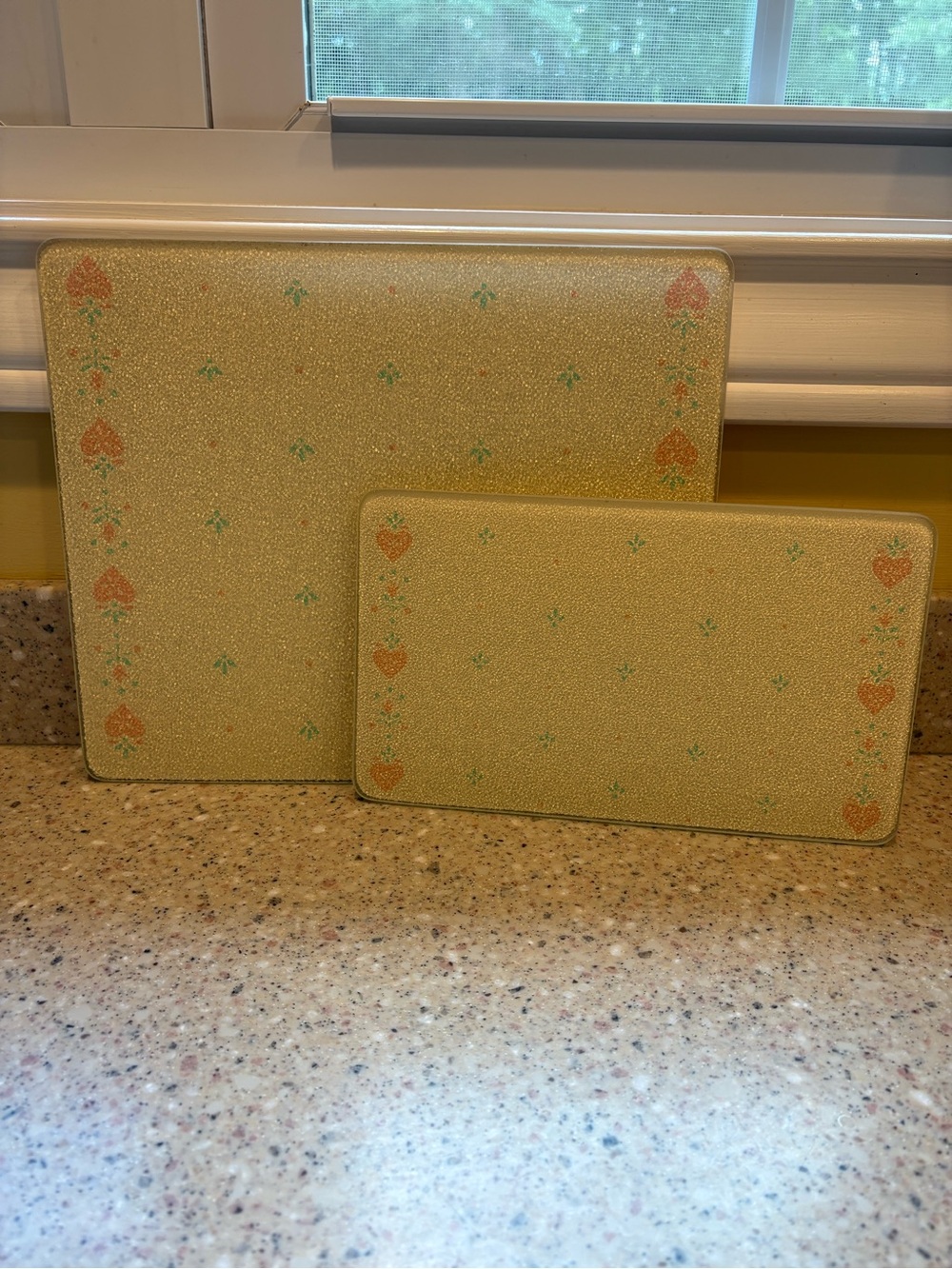 Set of 2 Vintage Corningware Counter Saver Cutting Boards, “Forever Yours”
